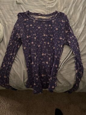 We The Free Purple Knit Ribbed Top